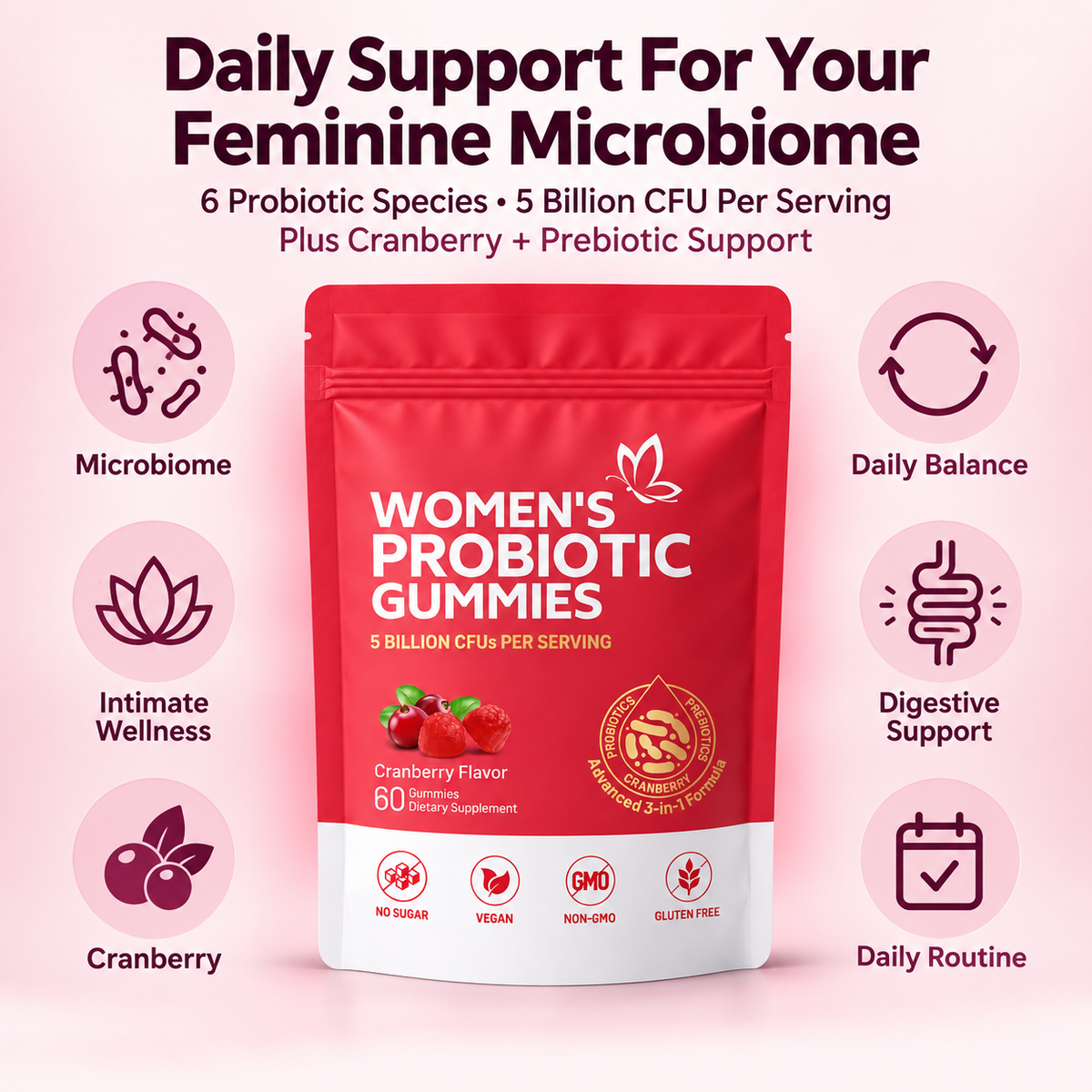 Cranberry Womens Probiotic Gummies